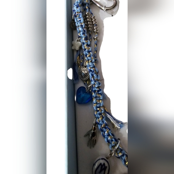 Piper K- NEW 17" Bag Charm Rose Quartz, Moonstone, Shells & Glass - Picture 4 of 6